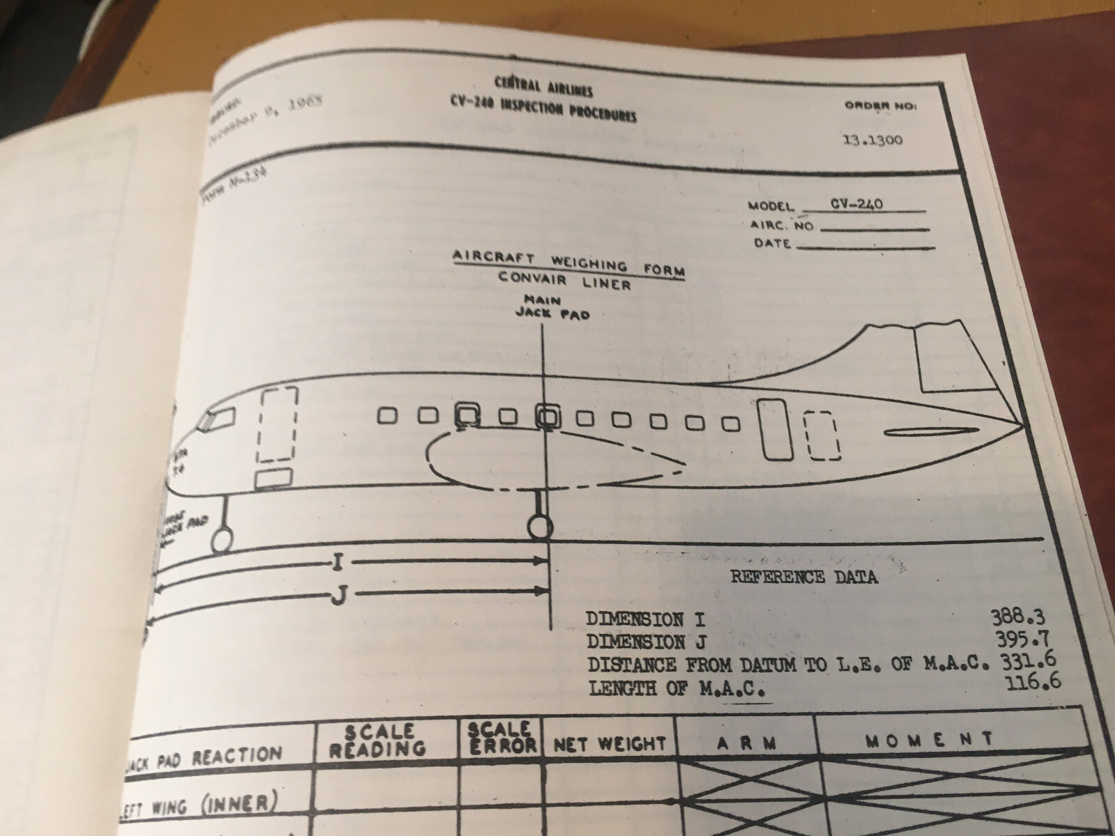 Convair CV-240 Inspection Procedures