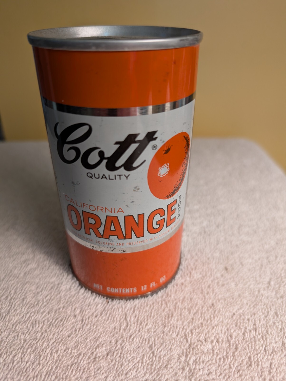 Cott California Orange Soda Can 12 oz. 1960s