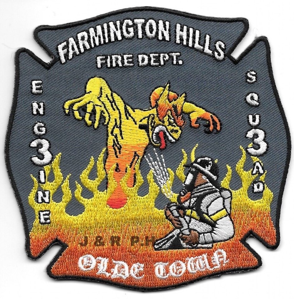 Farmington Hills  Engine-3 / Squad-3, MI  "Olde Town"  new (4" x 4") fire patch
