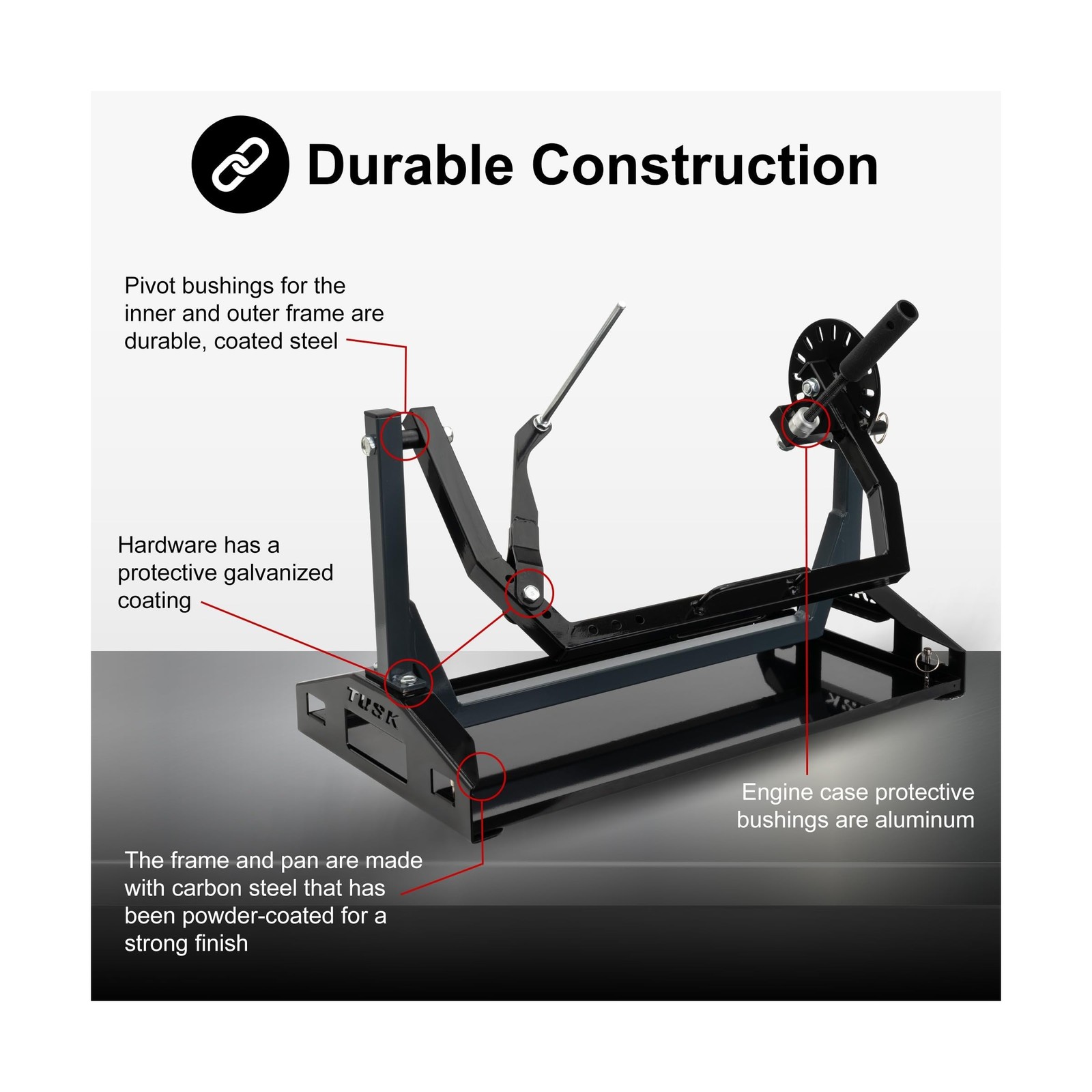 Tusk Motorcycle Engine Stand for All Vertical-Type Single Cylinder 2 or 4-Str...