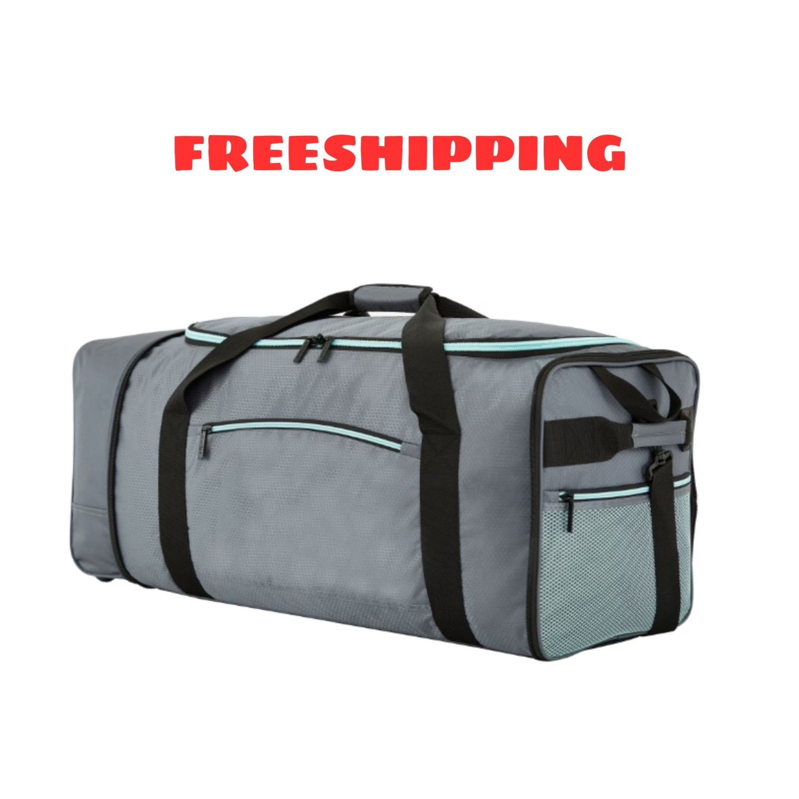 Protege 32" Rolling Duffel Bag, Large Travel Luggage, Wheeled, Compactible, Gray