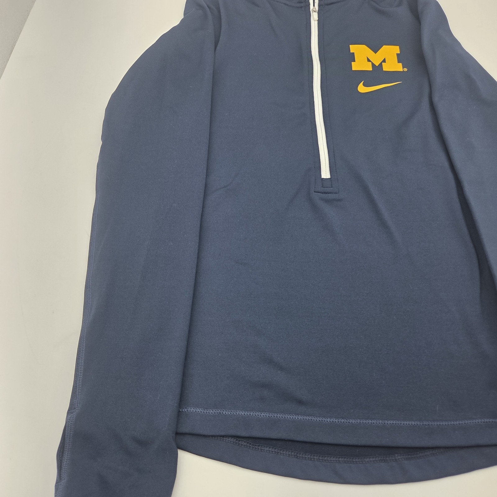 Michigan Wolverines Shirt Womens S Nike Dri Fit 1/4 Zip Long Sleeve Pullover