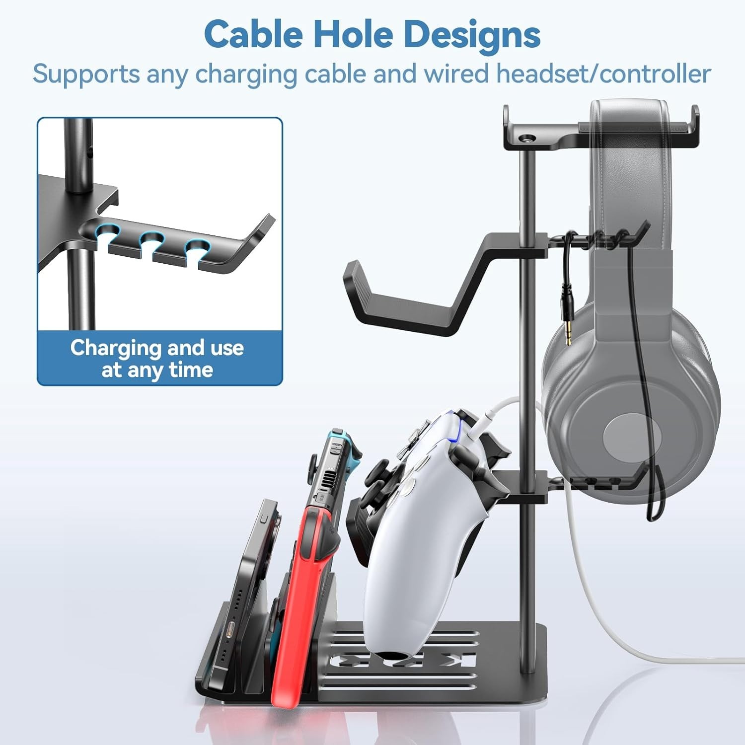 Headphone Stand, Controller Holder & Headset Holder for Desk, Earphone Stand ...