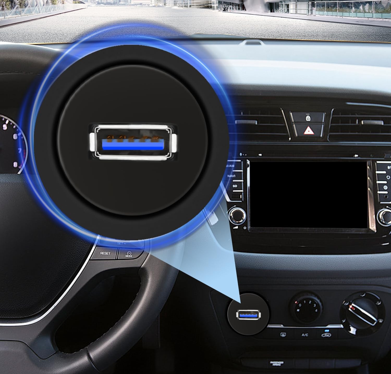 Single Port USB 3.0 Car Flush Mount Cable, USB Dash Mount Adapter Male to Fem...