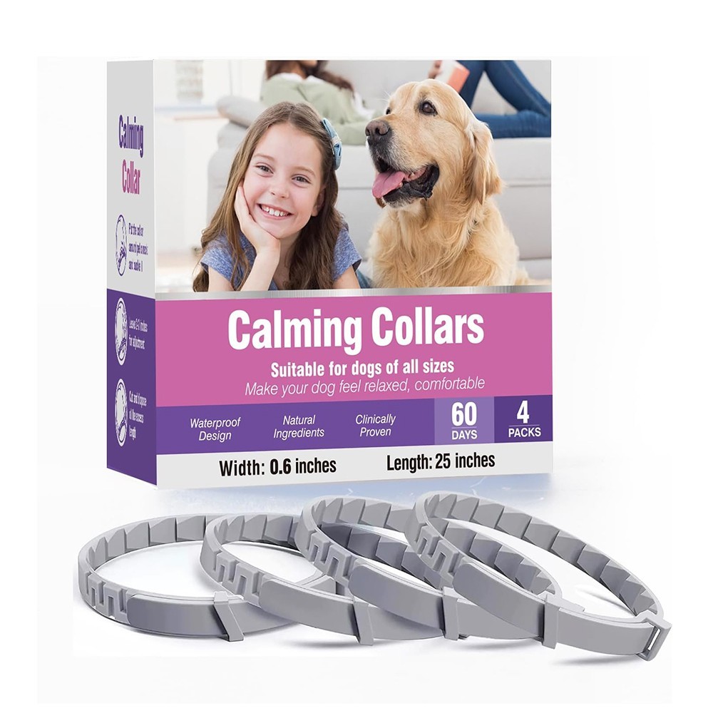 4Pk Dog Pheromone Calm Collars Adjustable Size Relief Anxiety Stress S/M/L Dogs