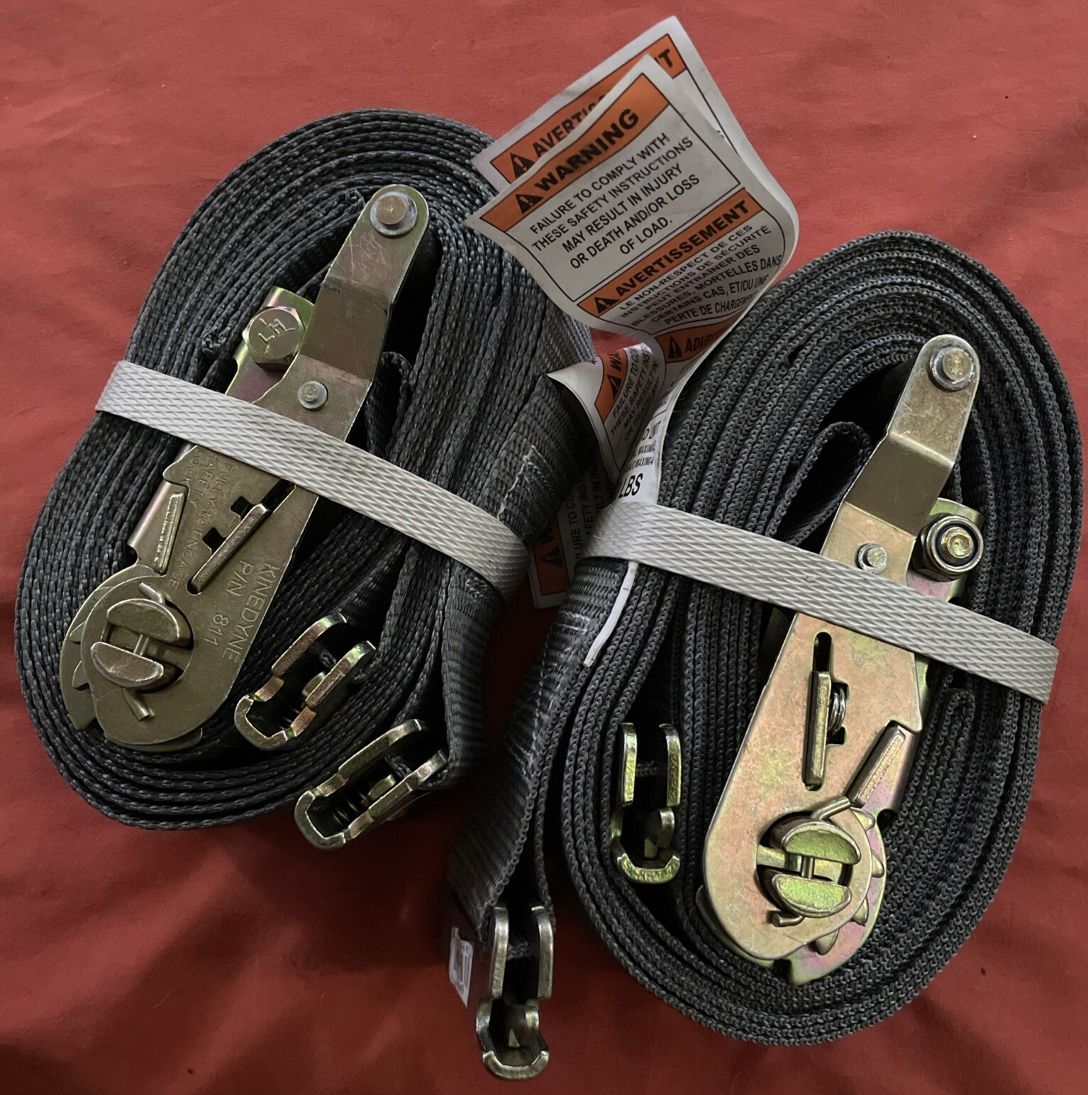 KINEDYNE K Force 2” x 16' LOGISTIC CARGO RATCHET STRAP E fitting Lot pack of 2
