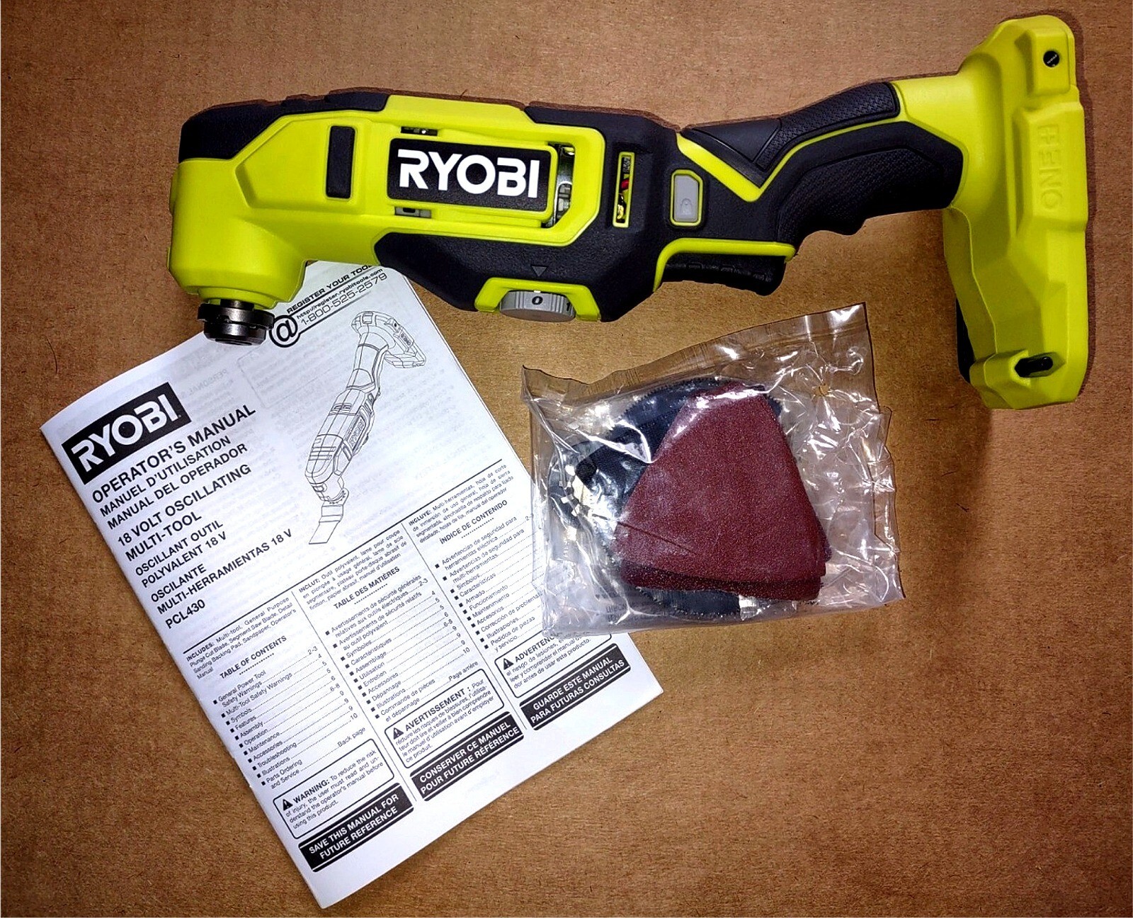 NEW RYOBI PCL430 18V 18 VOLT CORDLESS OSCILLATING MULTI TOOL & ACCESSORIES