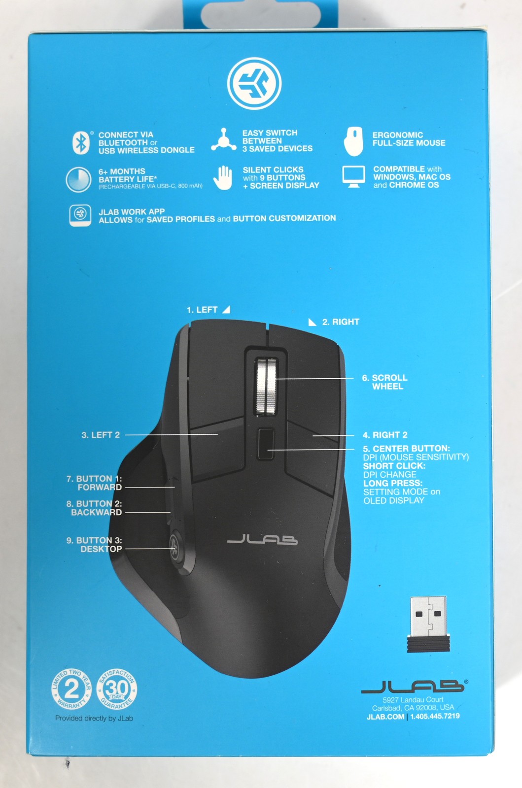 2-PC NEW NIB JLAB EPIC MOUSE Advanced Multi-Device Wireless + EPIC CAM HD USB