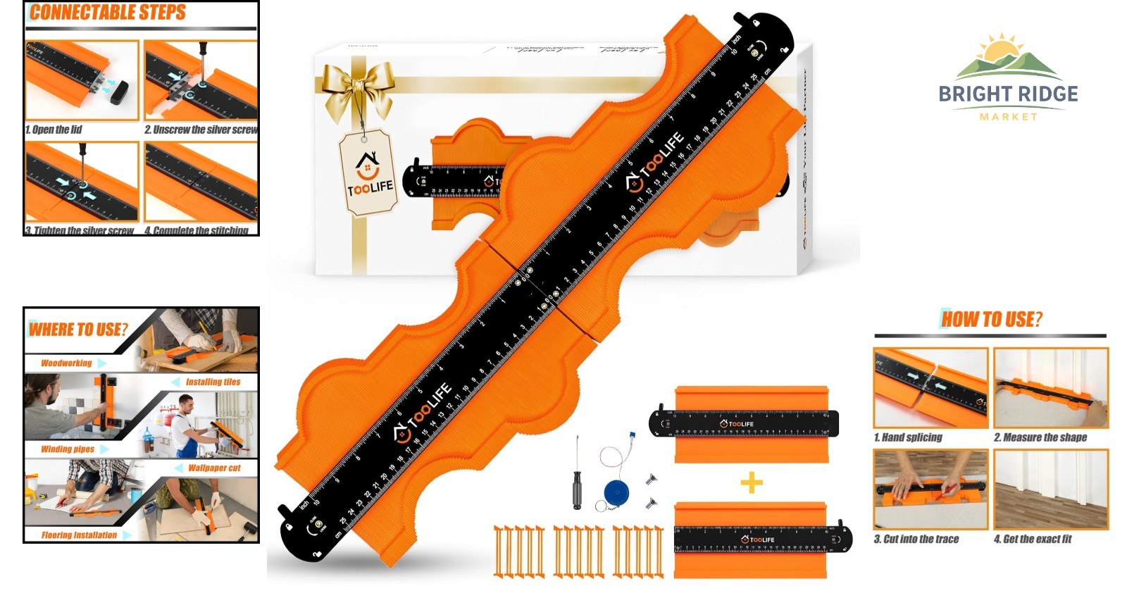 Adjustable Contour Duplicator Tool for Accurate Tile and Flooring Installations