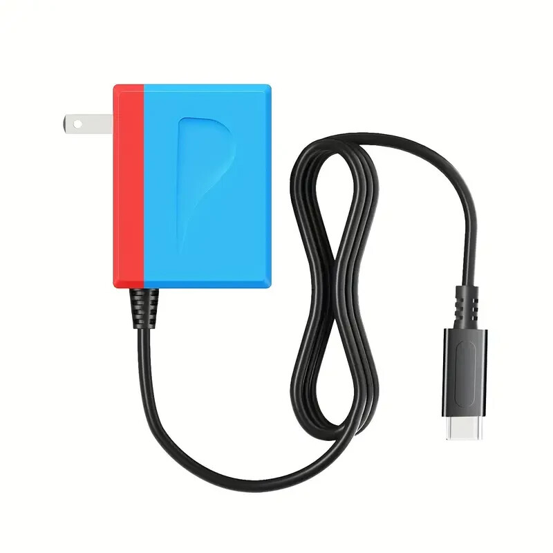 45W Fast Charger - Nintendo Switch AC Adapter with 15V 2.6A Power -  5ft RED/BLU