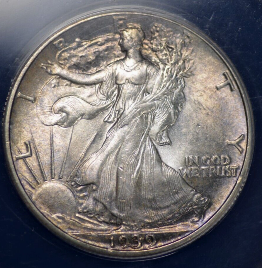 1939 WALKING LIBERTY HALF DOLLAR ANACS MS 63 LUSTROUS AND ORIGINAL WITH A DUSTY