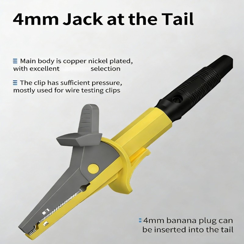 Safety Test Clip with 4mm Protective Banana Socket Terminals Alligator Clips