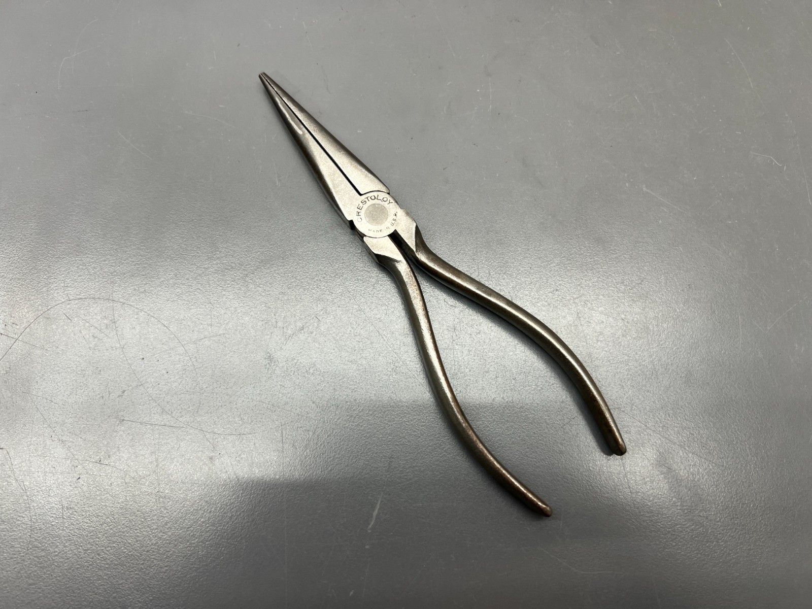 (J) VINTAGE CRESCENT TOOLS CRESTOLOY 1033-7 7" 178MM NEEDLE NOSE PLIERS VGC USA