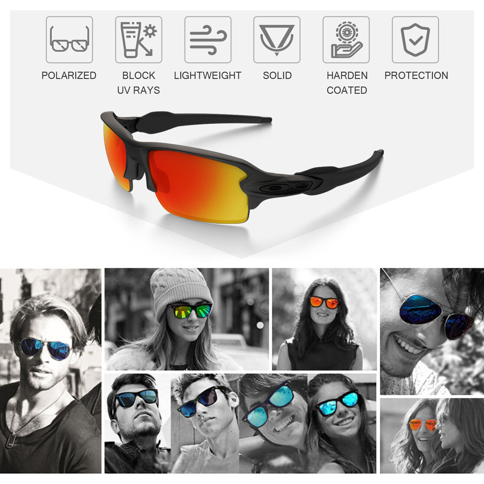 TRUE POLARIZED Replacement Lenses for-Electric Knoxville Multi-Options