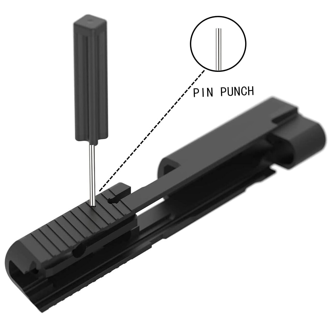 Handgun Front or Rear Sight Pusher Tool with Magazine Disassembly Tool for Glock