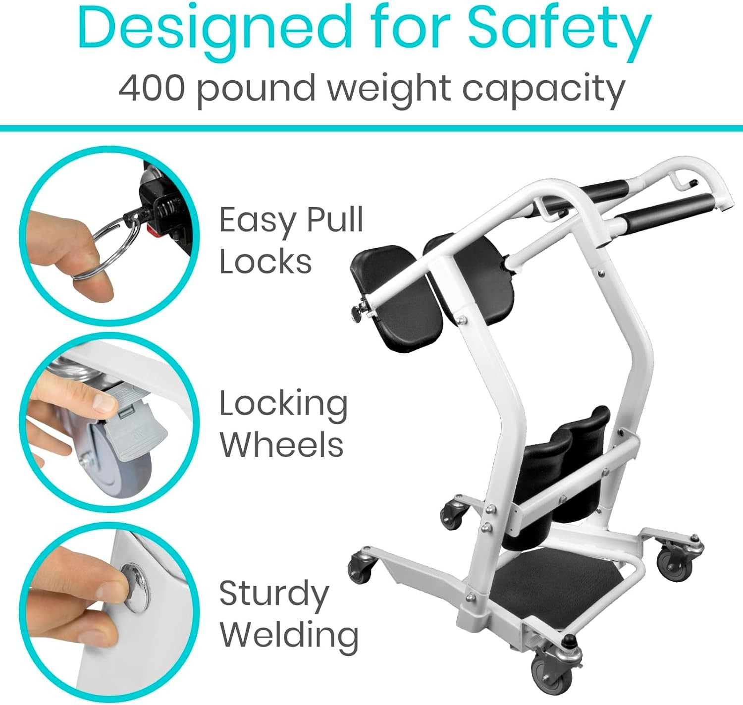 Vive Mobility Sit to Stand Lift Patient Transport Unit for Elderly Transfer Aid