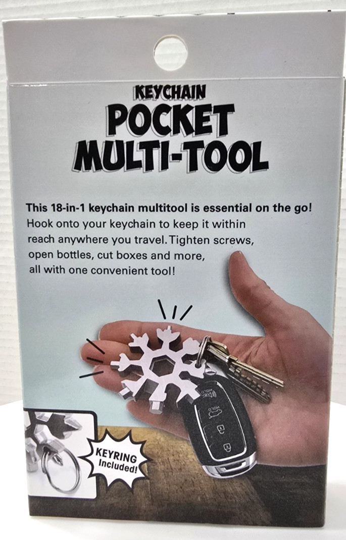 NEW Keychain Pocket Multi-Tool 18 Tools in One-Compact Premier Finds- Keyring
