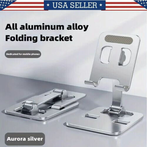 Universal Metal Desk Tabletop Phone iPad Tablet Stand Holder Foldable Adjustable