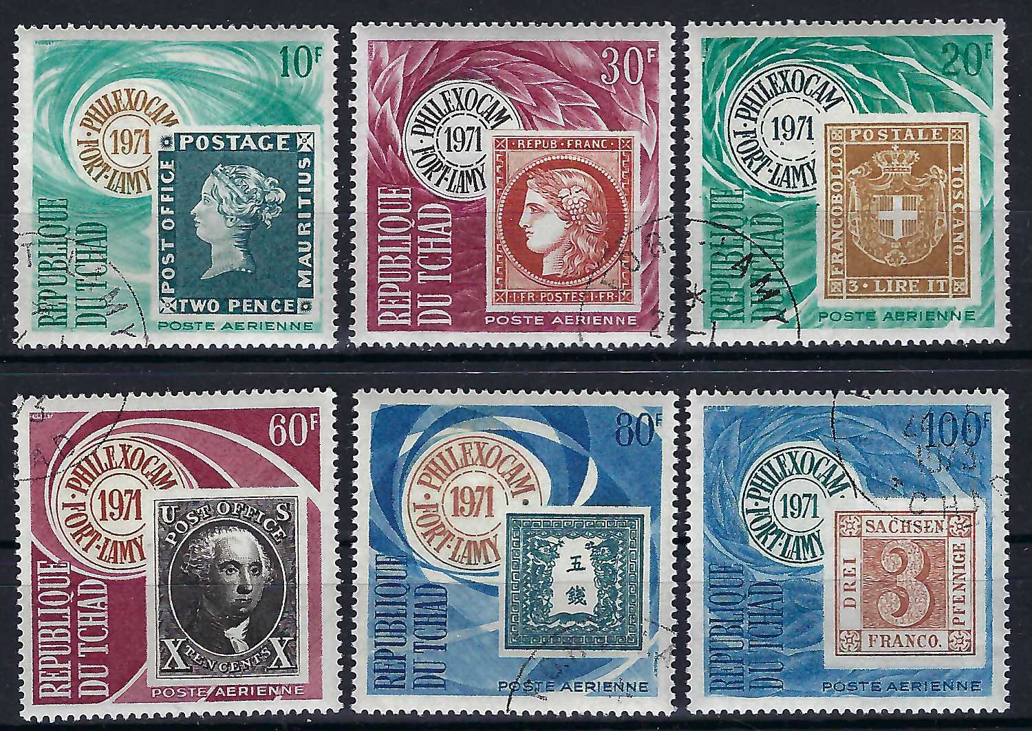 Chad - 1971 6v. CTO NH Famous Stamps on Stamps "Philexocam"