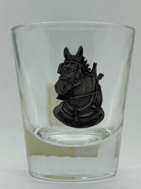 Busch Gardens Pewter Logo Clear Shot Glass