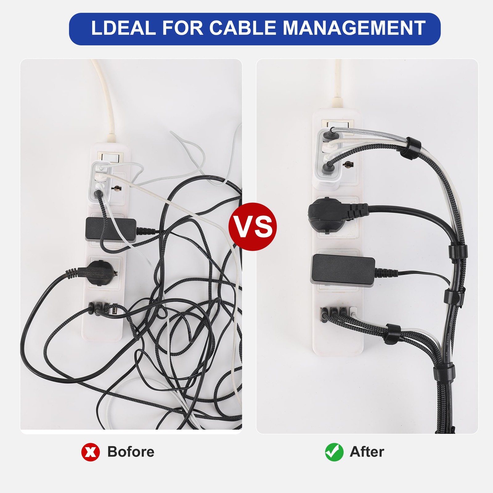 Reusable Hook Loop Cable Ties 210 PCS 6in Adjustable Cable Organizer