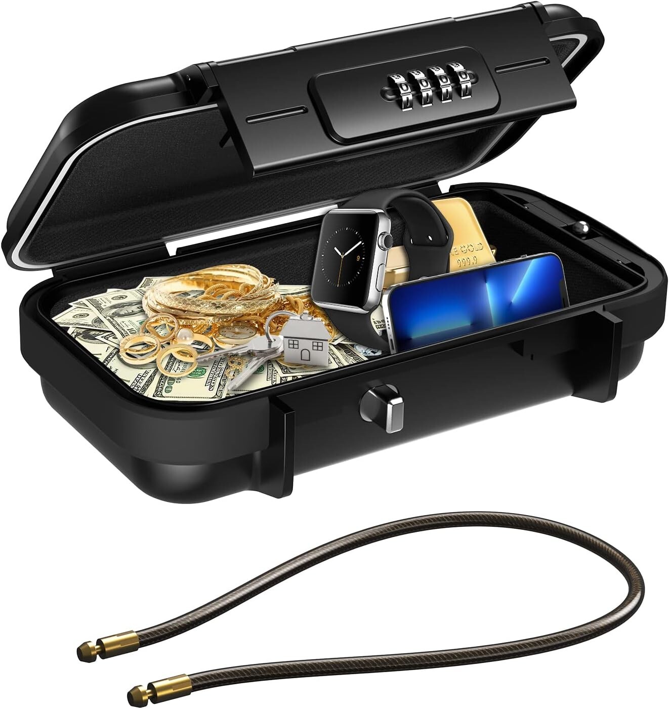Portable Safe Box Combination Security Case Lockbox with Code Waterproof