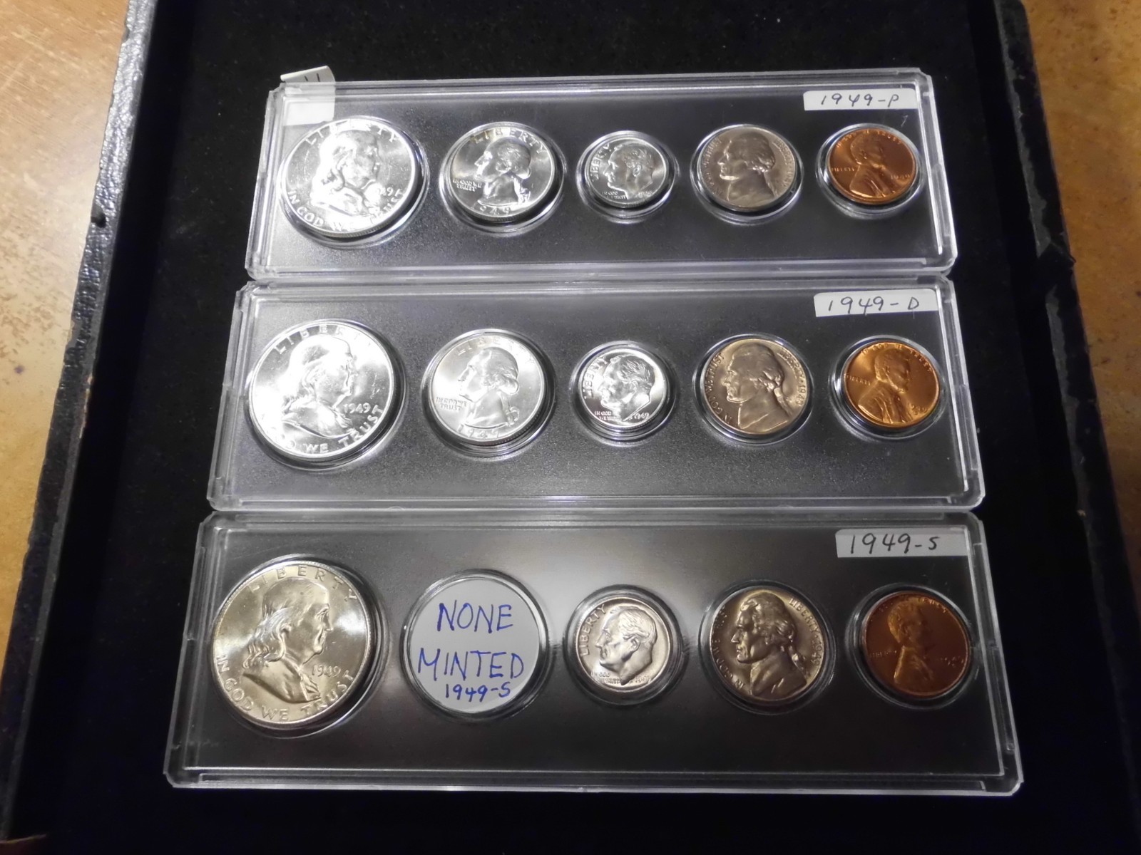 1949 P/D/S GEM UNCIRCULATED B/U MINT SET - 90% SILVER -