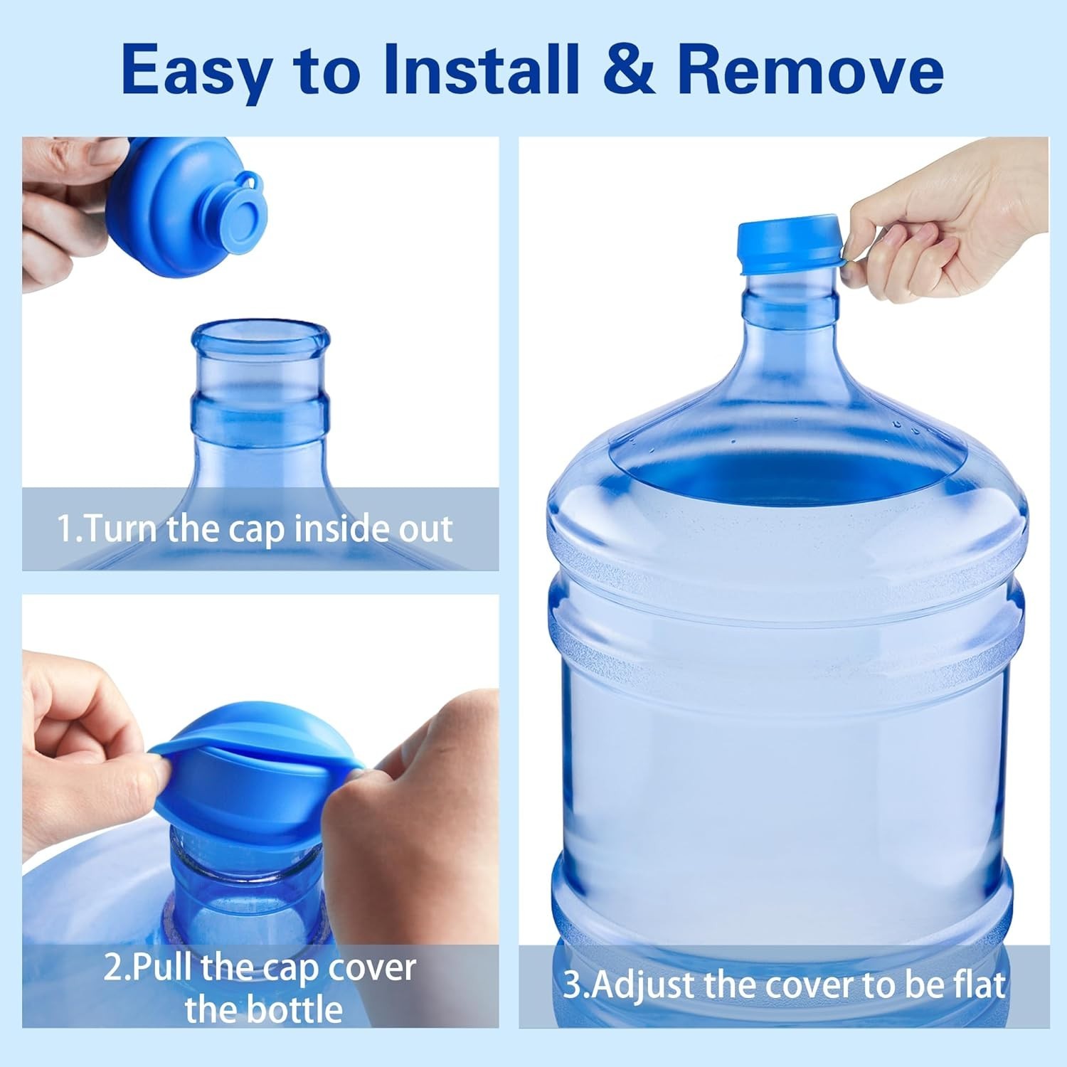 Durable Silicone Replacement Caps for 2, 3 & 5 Gallon Water Dispensers - 3 Pack