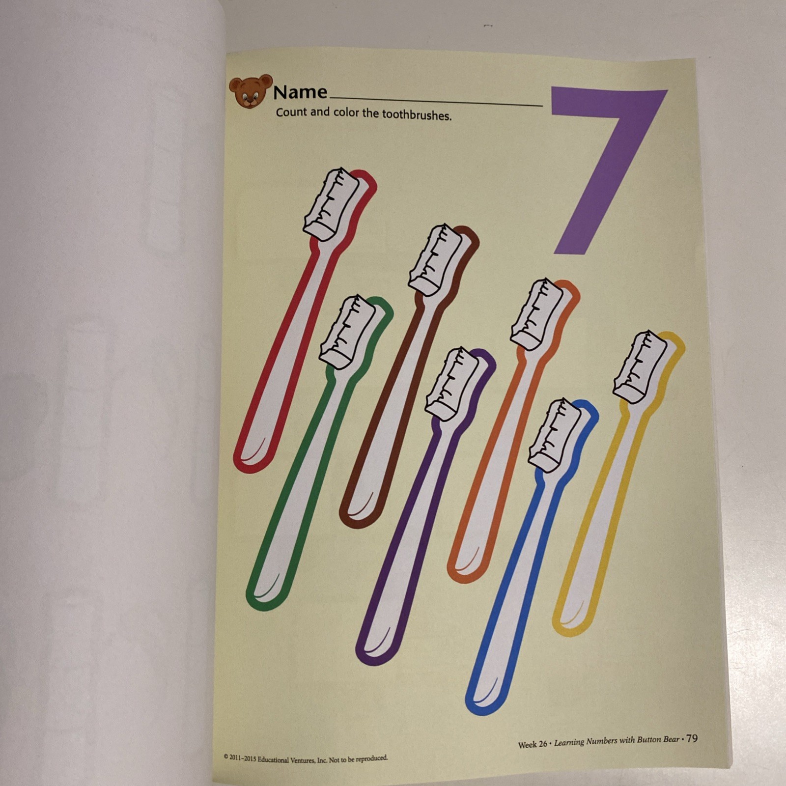 Abeka Numbers & Skills with Button Bear 2nd Edition Bound Clean Pages