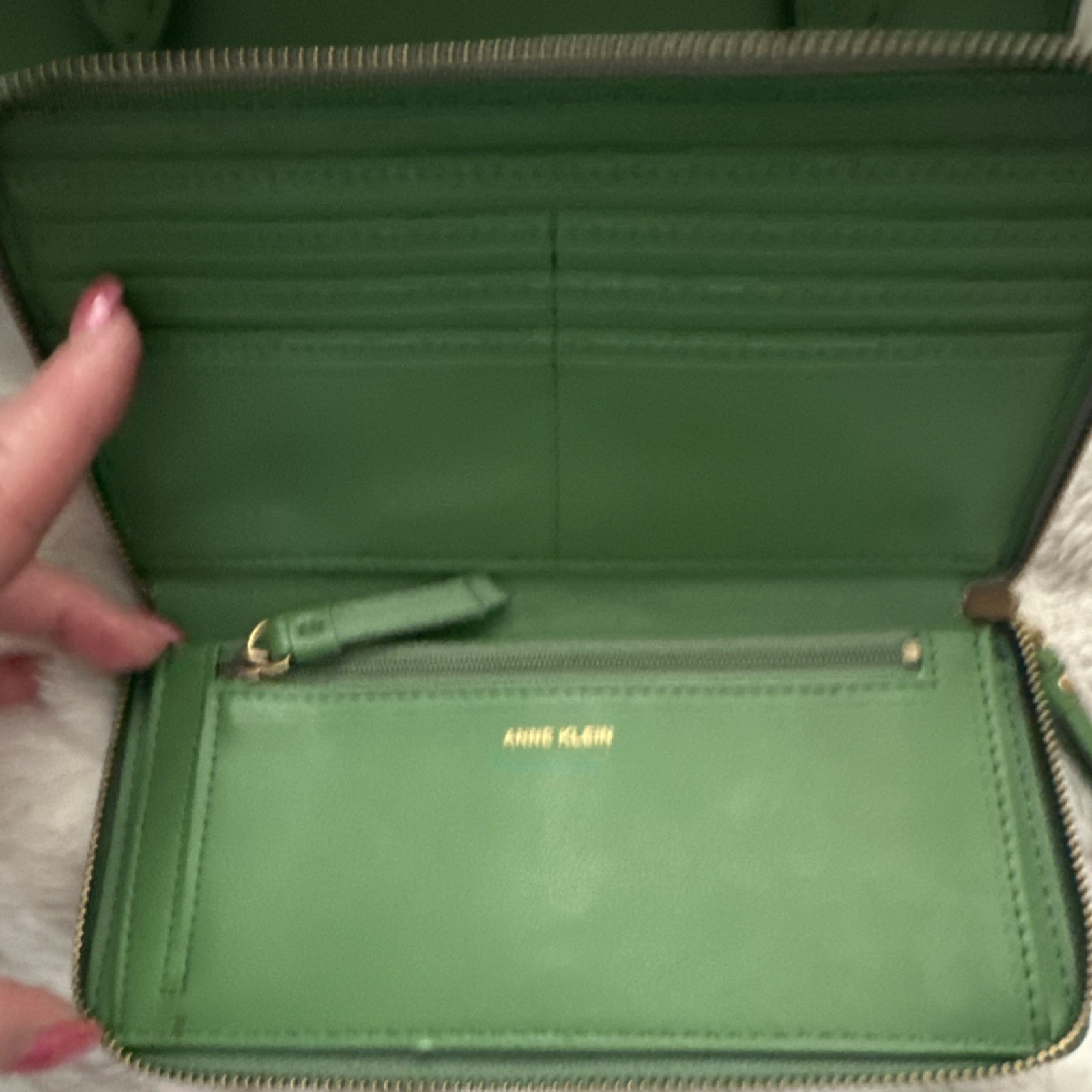 Anne Klein beautiful green Crossbody and matching wallet. New without tags.