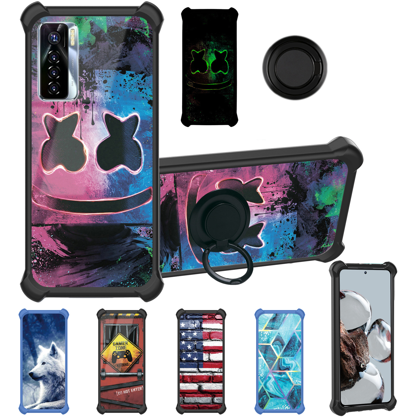 for TECNO CAMON 17 Pro CG8 Phone Case Cover Glass Screen Protector T2