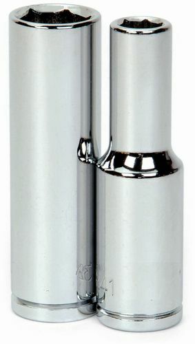 1/2" Drive Deep Sockets, 6-Point, Metric, High-Polished Chrome Finish, Williams