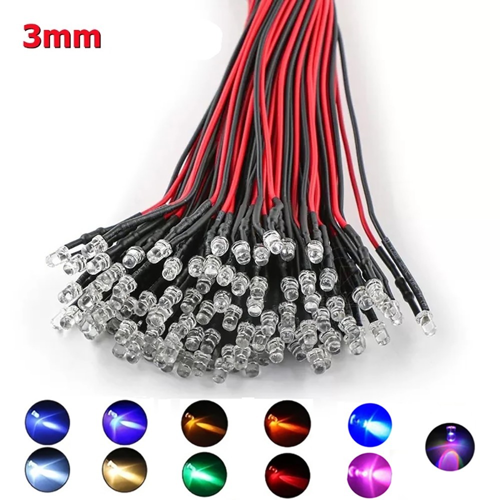 3mm LED Light 5V-12V Pilot lamp For RC Crawler Car Traxxas TRX4 Axial Toy Parts