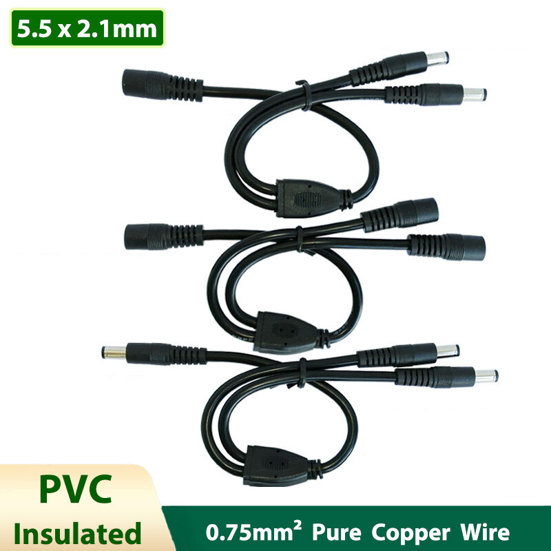 DC 5.5x2.1 Power Supply Extension Cable 12V 10A Male Female Lead Wire 0.75mm²
