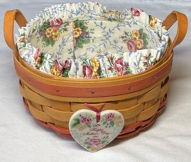 Longaberger 1995 Mothers Day Basket Of Love LINER PROTECOR SAND TIRE ON EUC