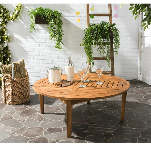 Table Cocktail Round Coffee Outdoor Top Party Patio Bistro Cafe Porch Wood New