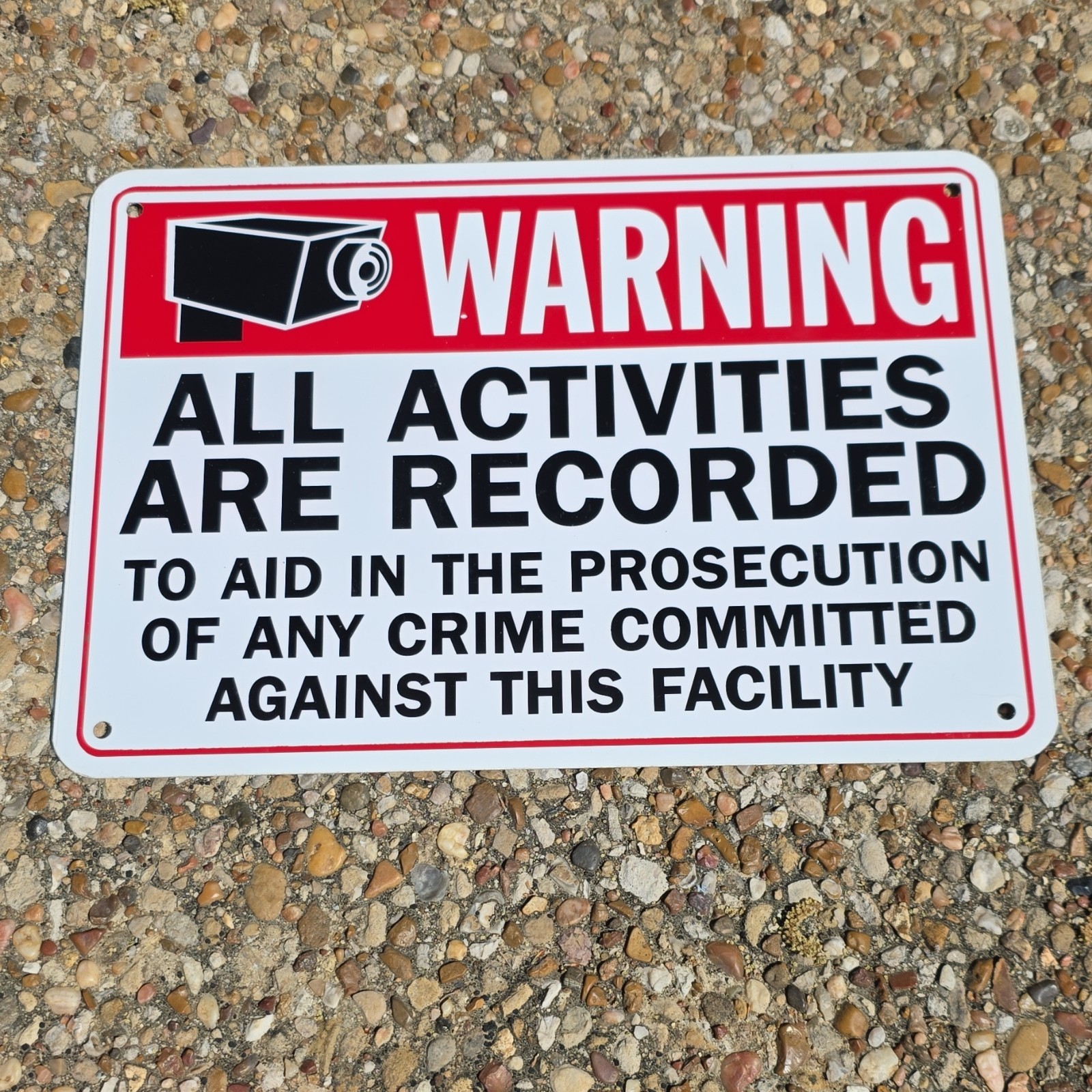 Aluminum Weather-Resistant Security Surveillance Sign Warning (Lot of 5)