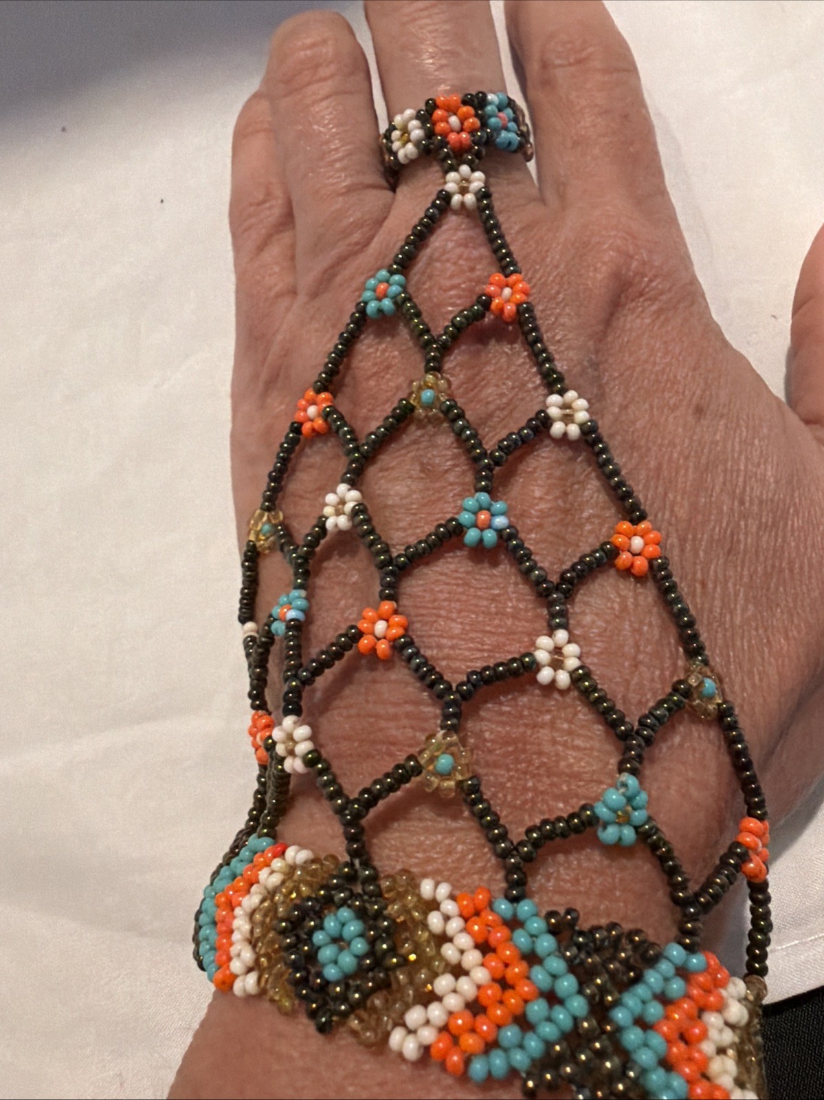 Beaded Hand Chain Bracelet - Never Worn