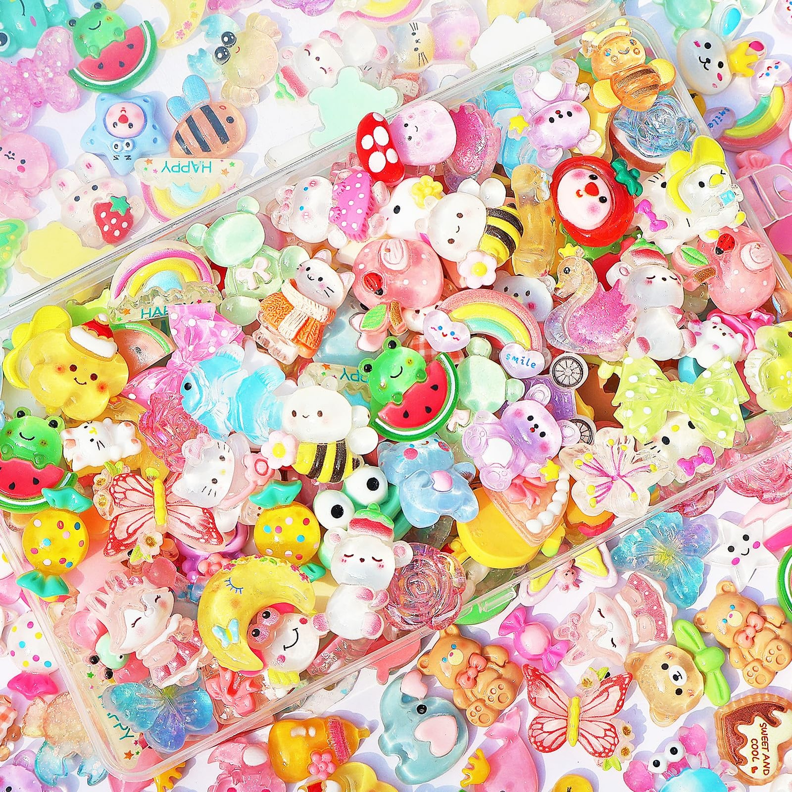 Flat Back Bulk Mixed Resin Ornament Scrapbooking Embellishments Set 120 PCS