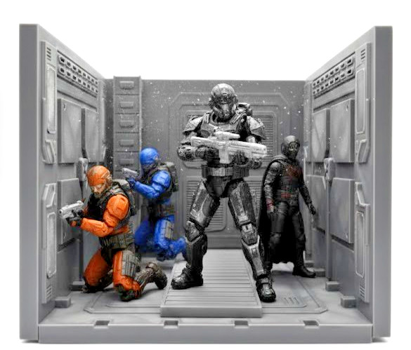 1:18 Scale Modular Sci-Fi Control Center & Walkway Diorama Set – 3-Piece Univers