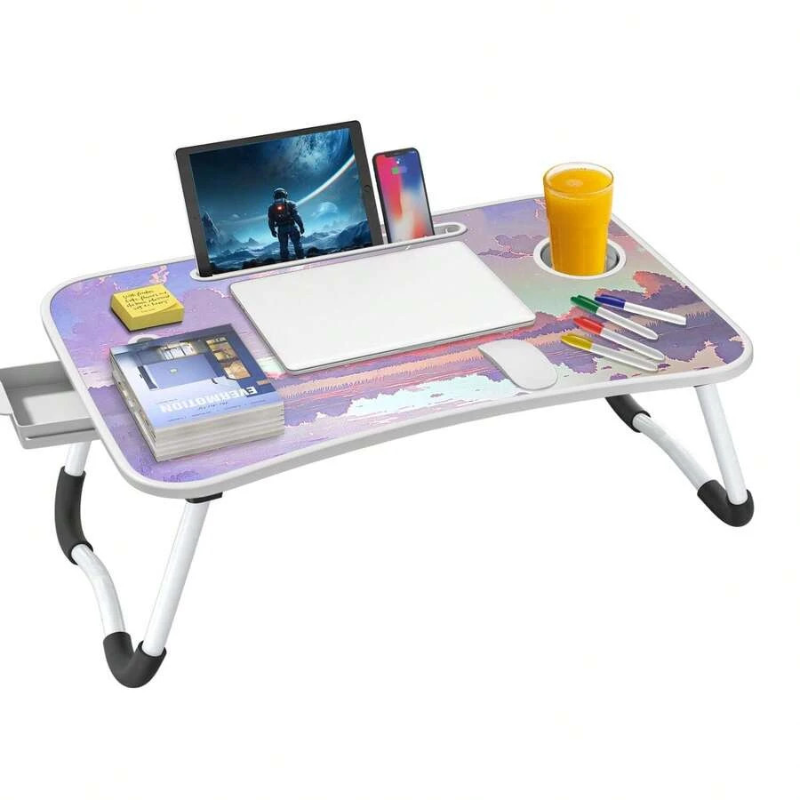 Laptop Bed Desk Foldable Portable Laptop Table Breakfast Tray Stand Stable