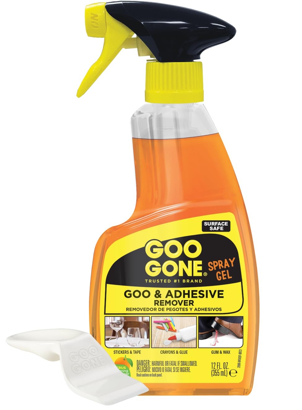 Goo Gone Spray Adhesive Remover Gel 12 Oz with Scraper, Removes Glue, Sticker...