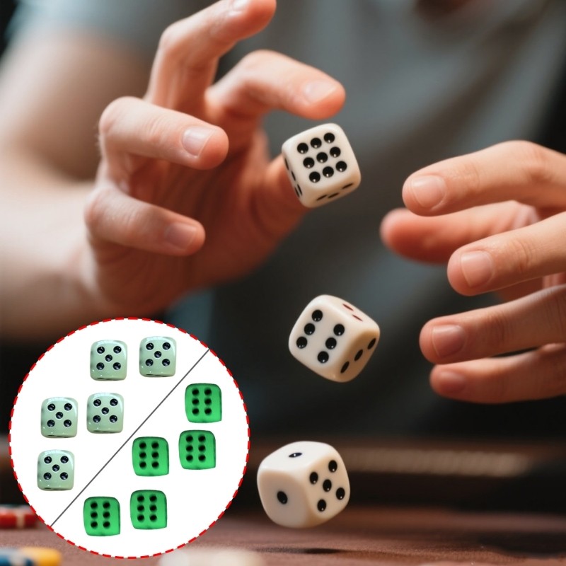 10 Pcs Acrylic Dices Six Sided Dices Glow in Dark Dices Entertainment Game Dices