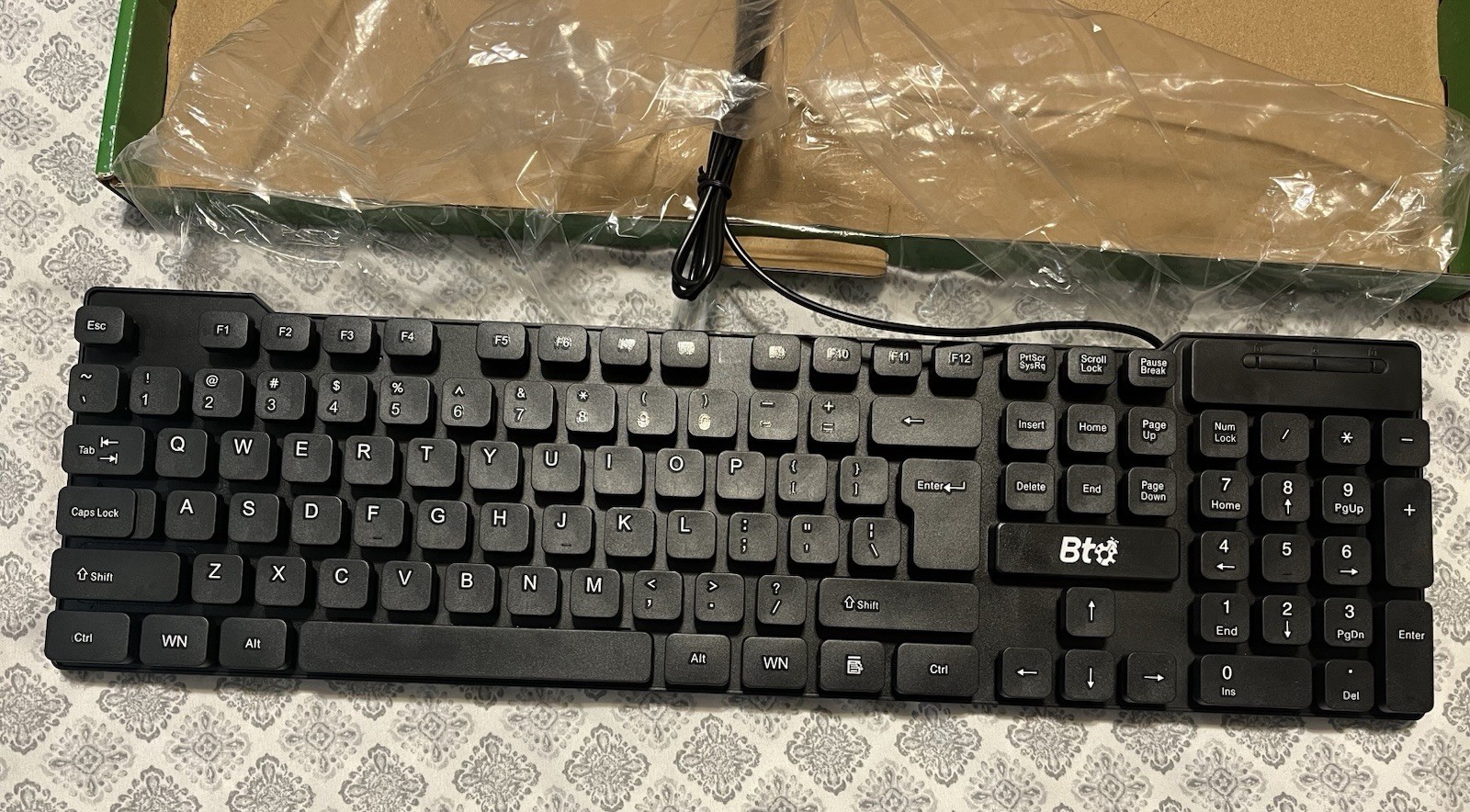 BTO Wired Keyboard Full Size 104-Key with Numeric Keypad Black