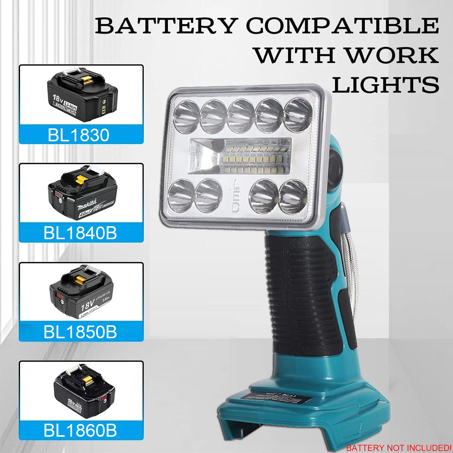 9W Portable LED Work Light Flashlight For Makita 18V Max Li-Ion Battery BL1840