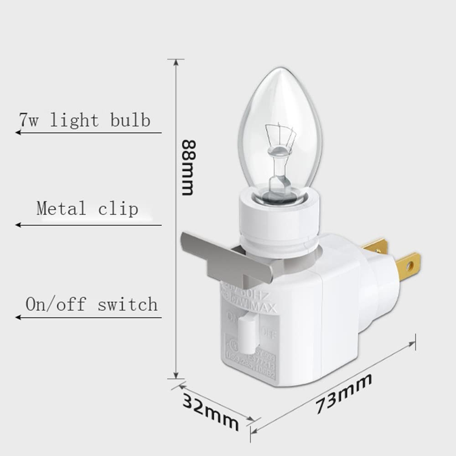 TWDRTDD Plug in Night Light, Adjustable E12 Base Socket Night Light with On/O...