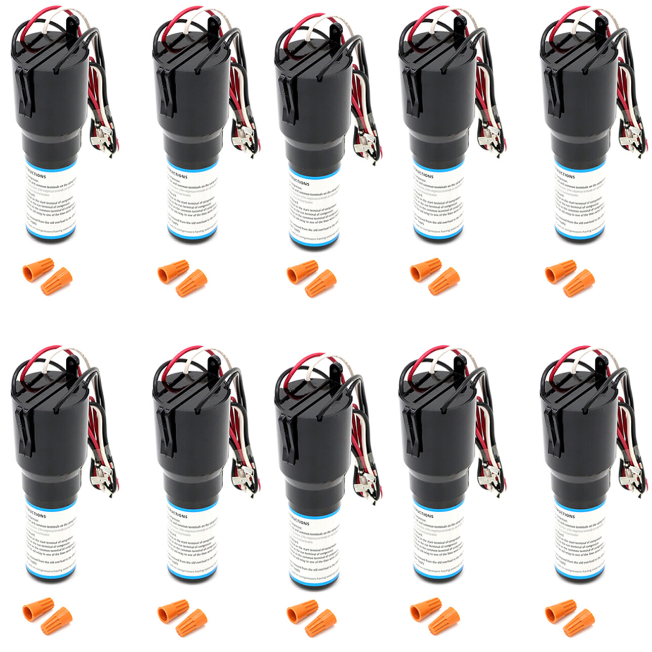 RCO410 3 in 1 Start Relay Refrigerator Compressor Hard Start Capacitor-10Pack
