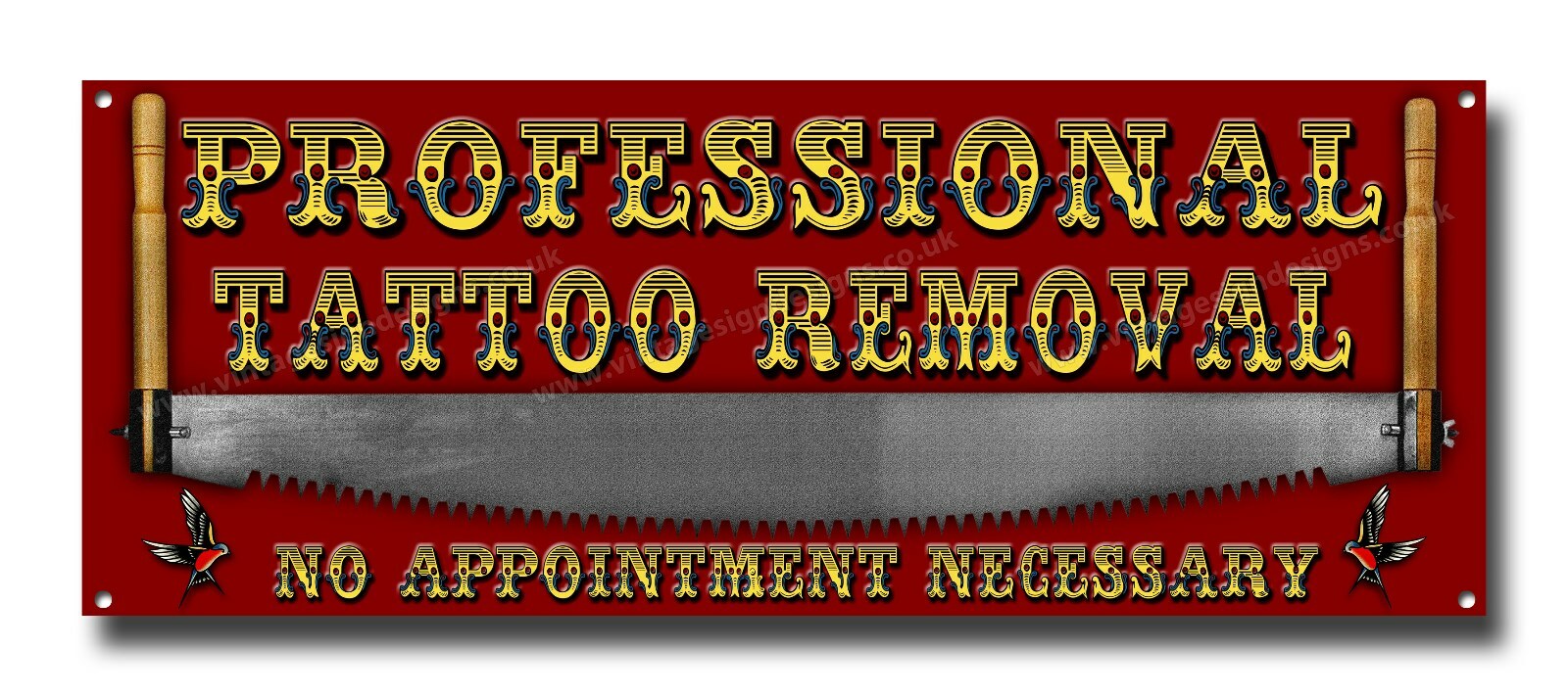 PROFESSIONAL TATTOO REMOVAL METAL SIGN. SIZE 16" X 6" TATTOO STUDIO FUNNY SIGN