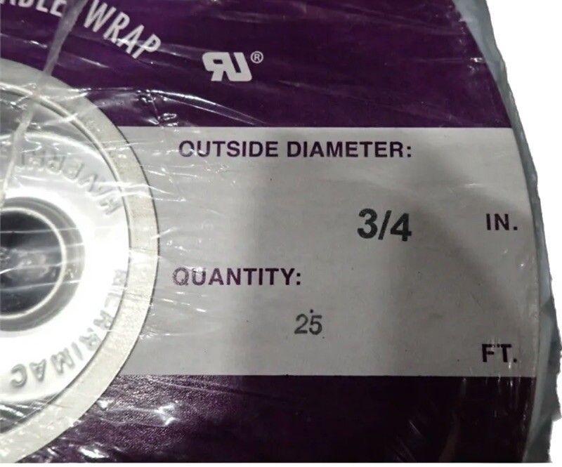 M.M Newman Corp HT3/4T Spirally-Cut 3/4" Wrap Cable, PTFE, 25' Spool