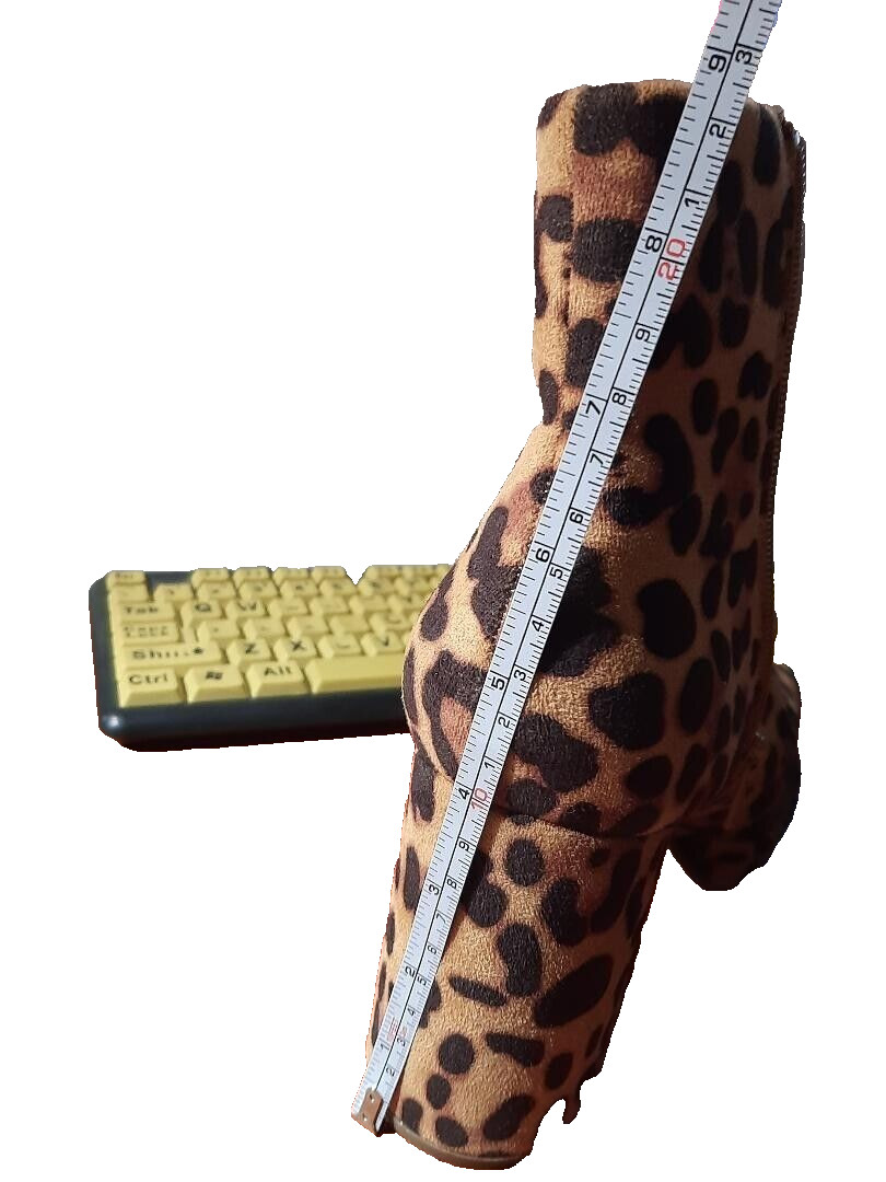Leopard Print Suede Point Toe Block Heel Boot Sz 8.5 Worn Once